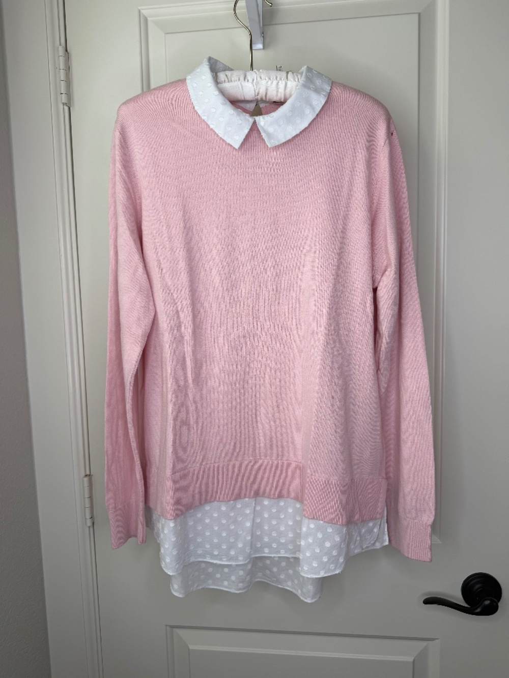 Ted‎ Baker London Pink Sweater with Swiss Dot Collar Size 4